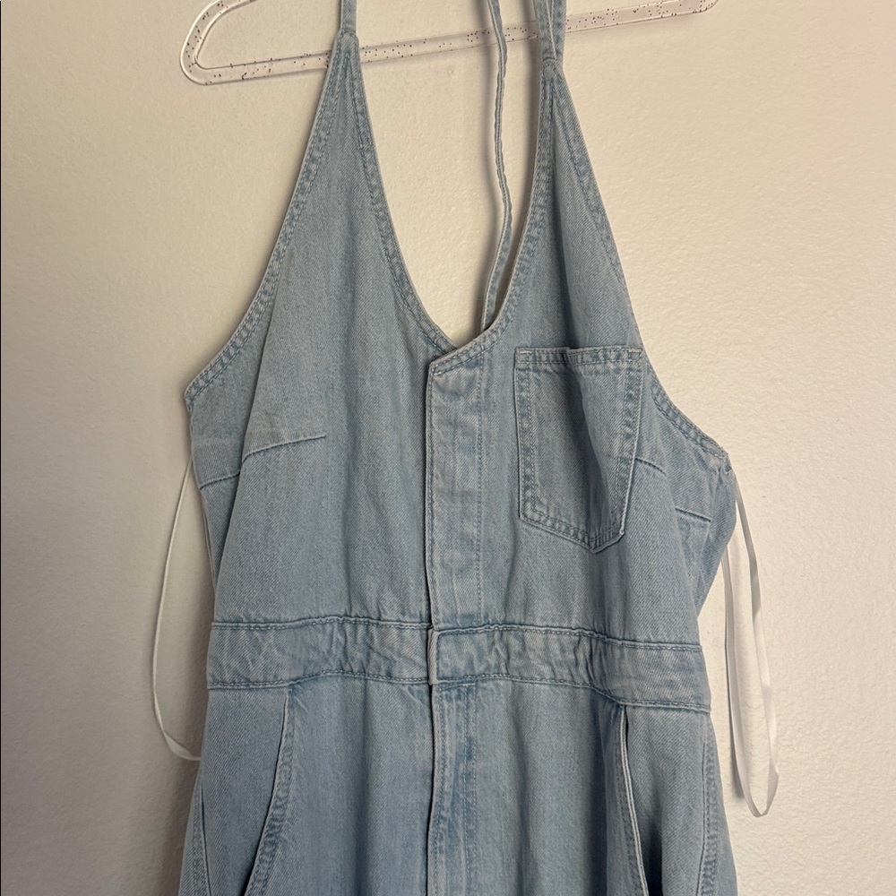 Universal Thread Light Blue Strapless Denim Dress - image 2